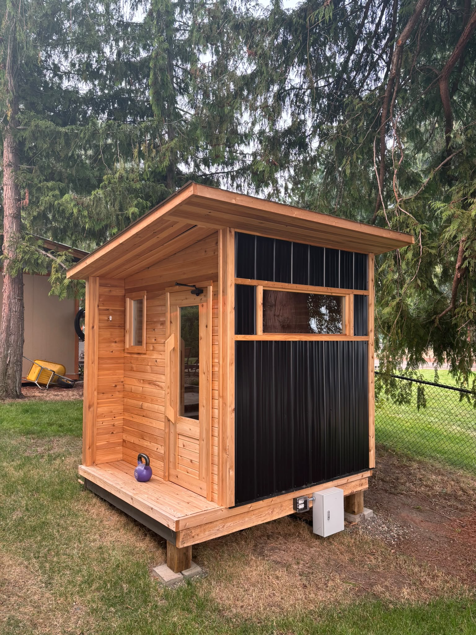 Custom cedar home sauna build